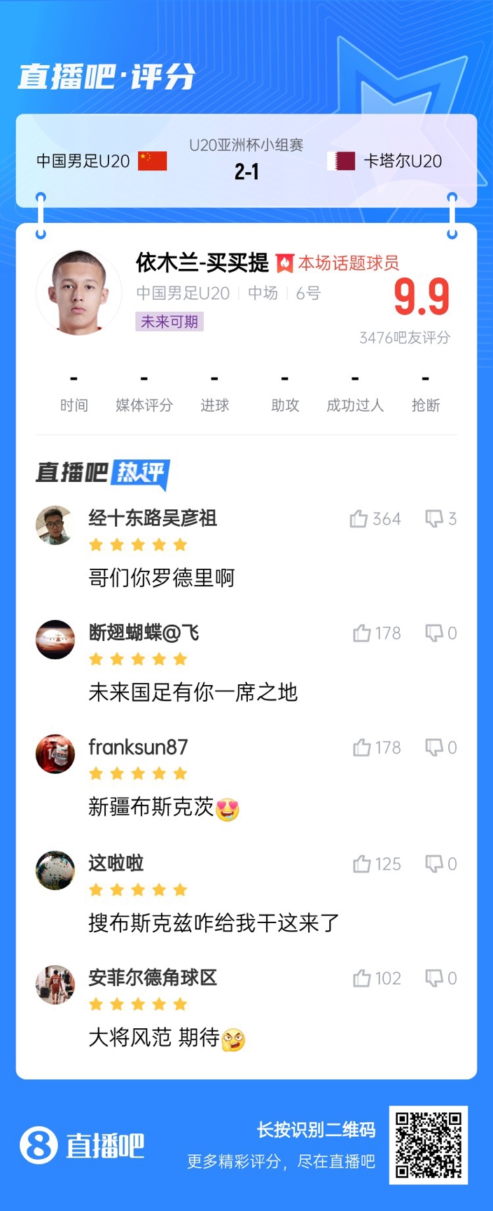  依木蘭+陳澤仕泰山中場連線！19歲依木蘭獲封：新疆布斯克茨！