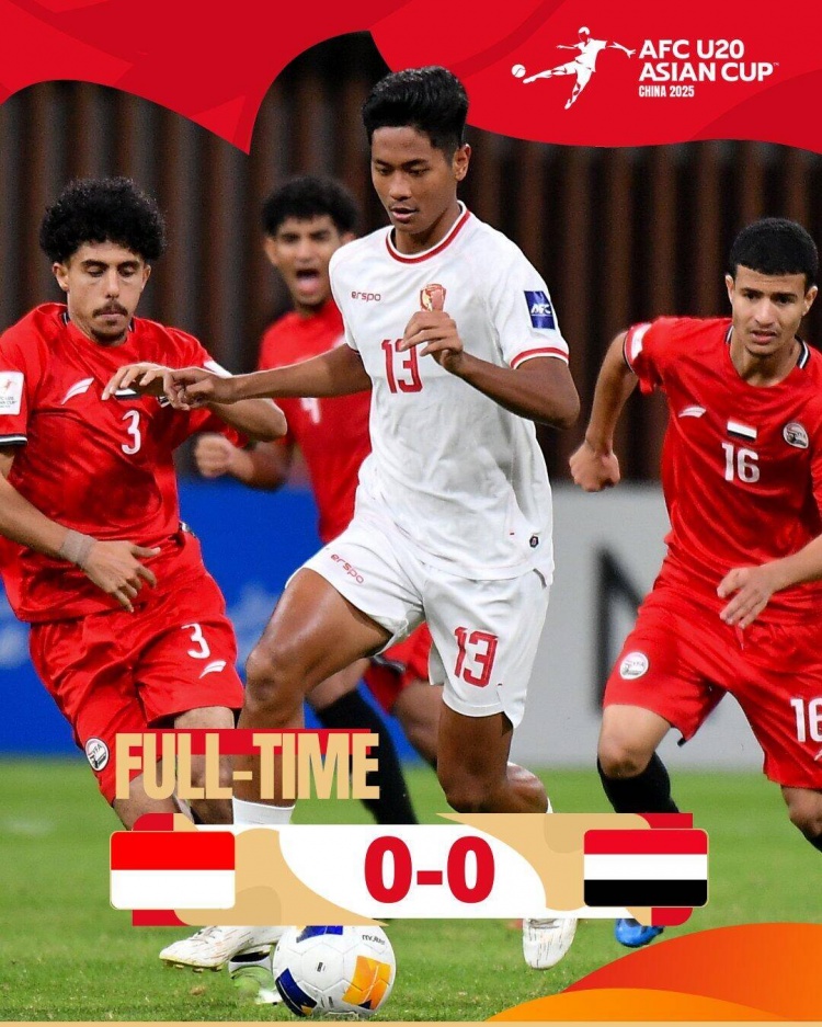  U20亞洲杯：印尼0-0戰(zhàn)平也門，兩隊分列C組第三、第四