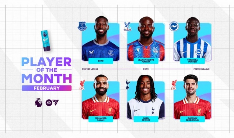  英超2月最佳候選：貝托、馬特塔、明特、薩拉赫、斯賓塞、索博